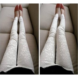 New Hot Women Lace Flower Slim Fit Skinny Tight Pants Stretch Leggings