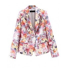 Vintage Floral Print Blazer in Double Breasted