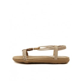 Ethnic Trendy Flat Heel Woven Detail Bohemian Sandals Size:35-39