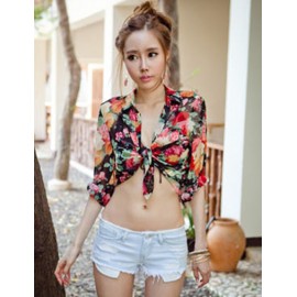 Enchanting Faryed Patchwork Fringed Edge Worn-Out Denim Shorts